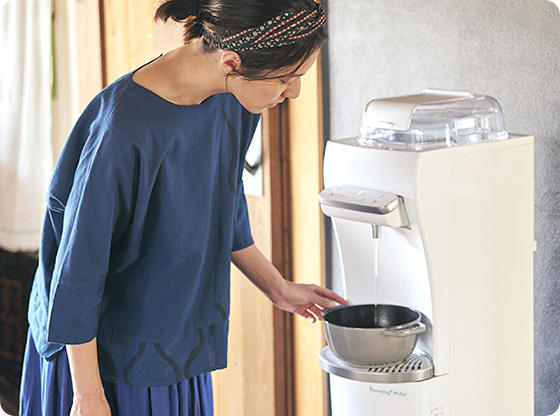 お水はワンタッチで出しっぱなしに!