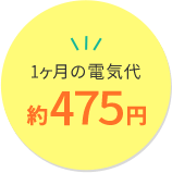 1ヶ月の電気代 約475円