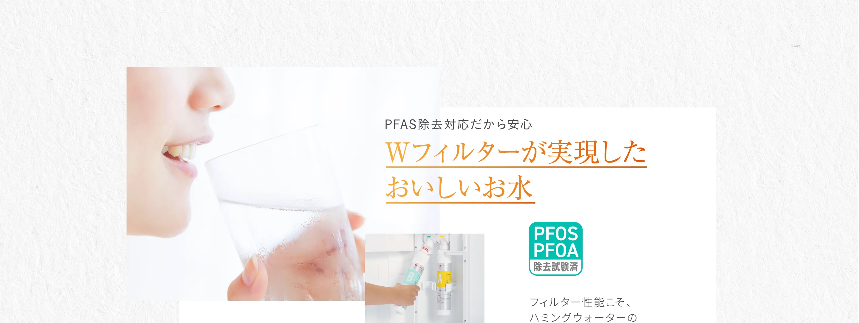 PFAS除去対応だから安心 Ｗフィルターが実現したおいしいお水