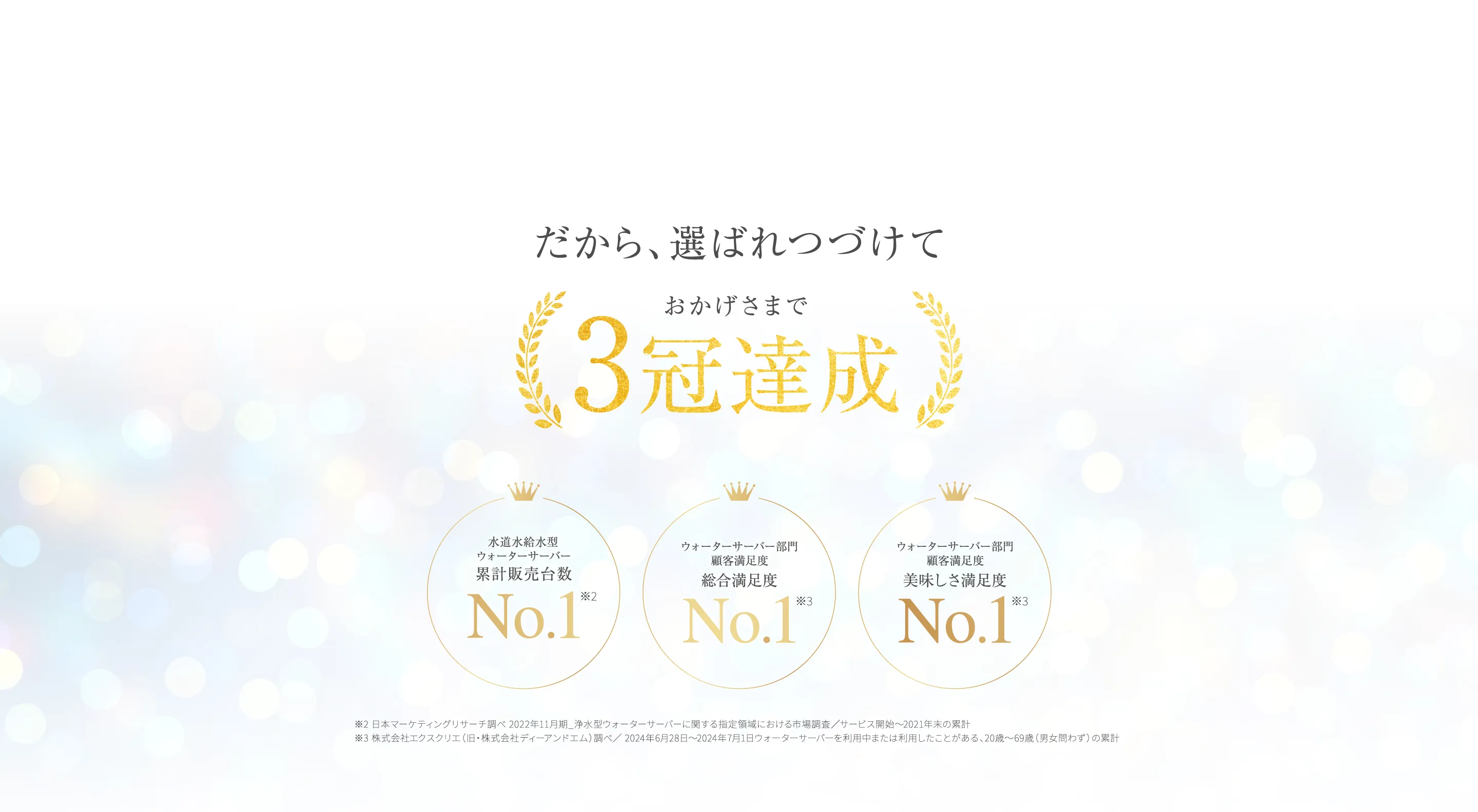 だから、選ばれつづけておかげさまで3冠達成