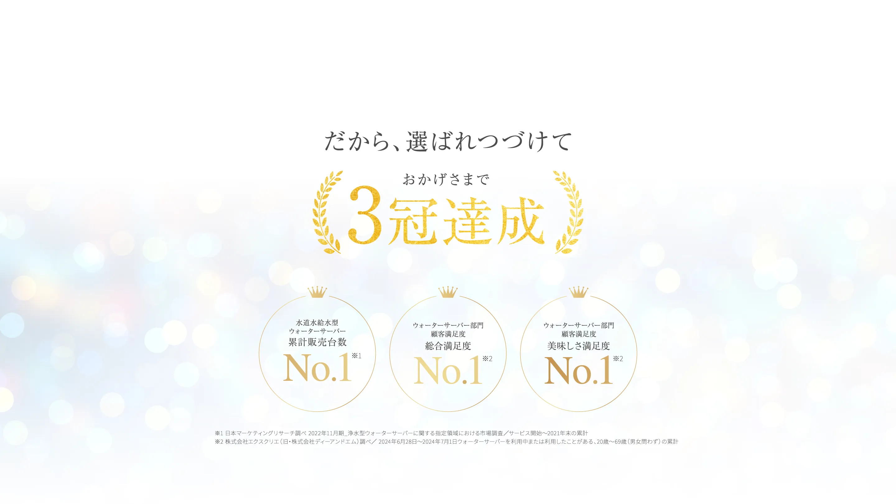 だから、選ばれつづけておかげさまで3冠達成